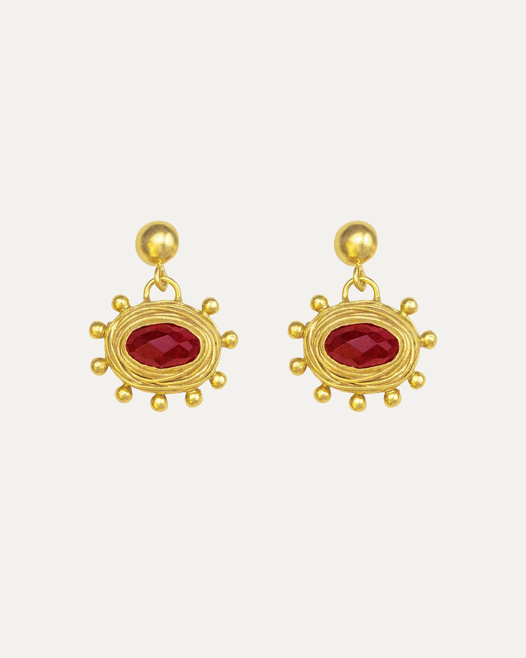 Zand Ruby Drop Earrings | Sustainable Jewellery by Ottoman Hands