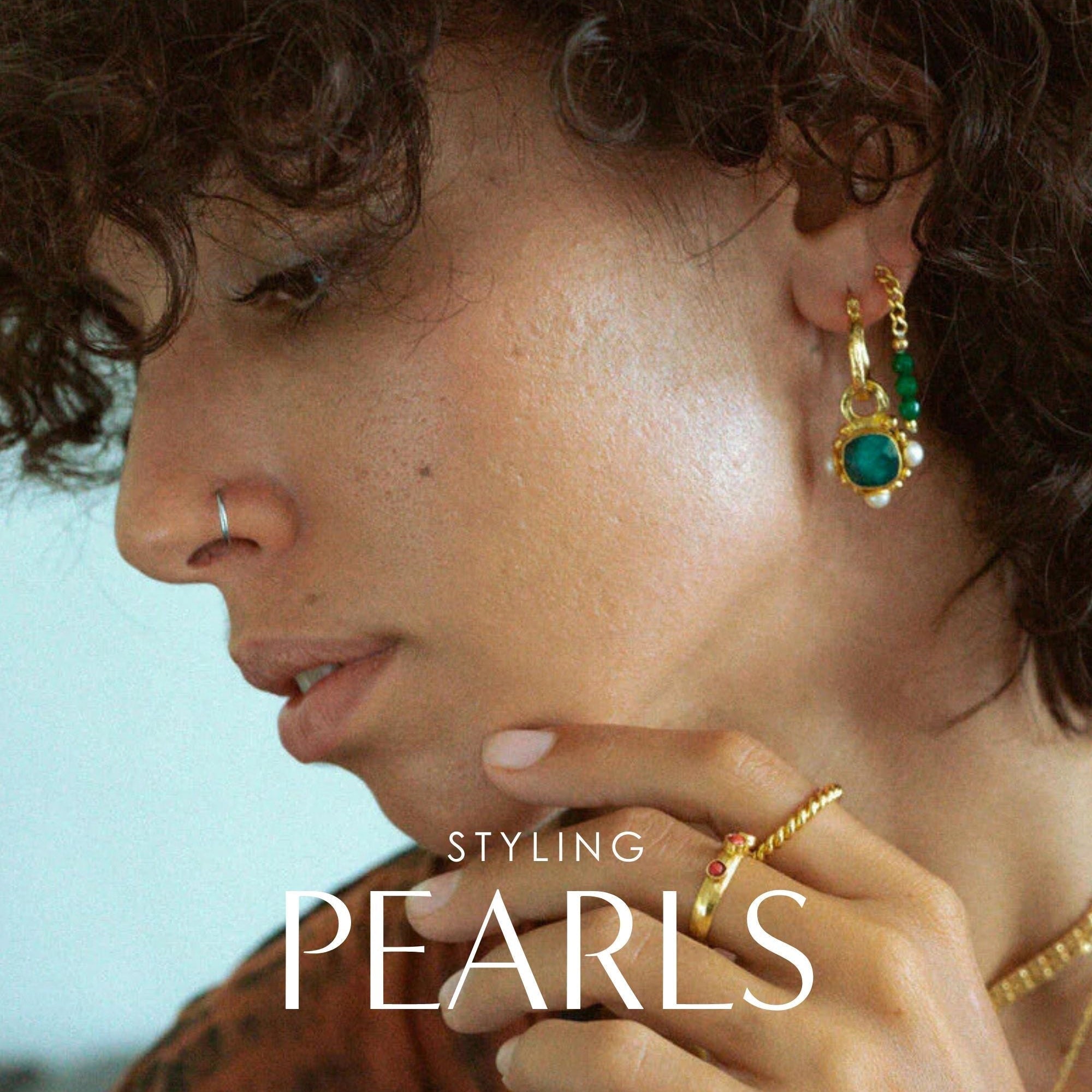 How to Style Gold Pearl Drop Earrings