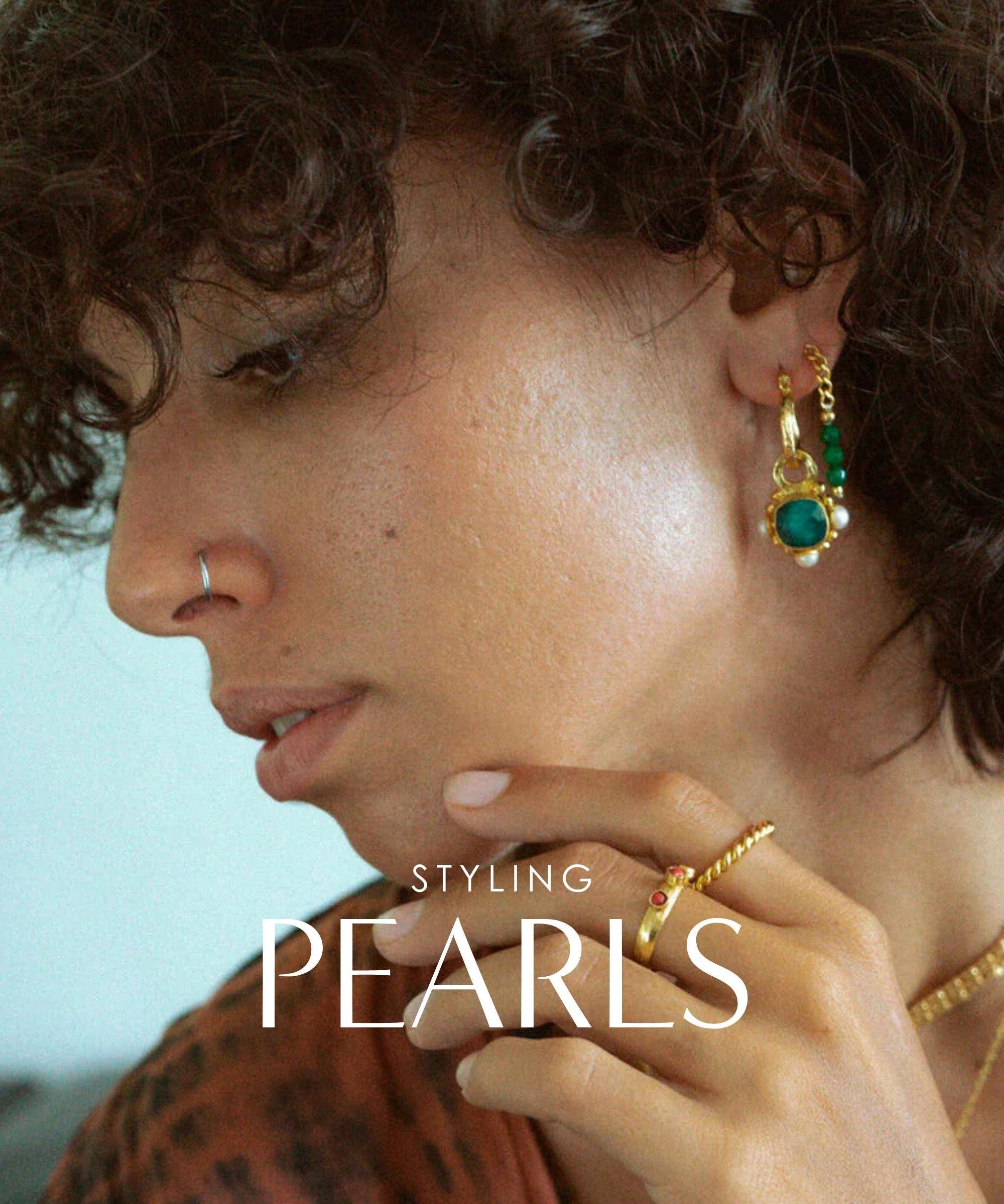 How to Style Gold Pearl Drop Earrings