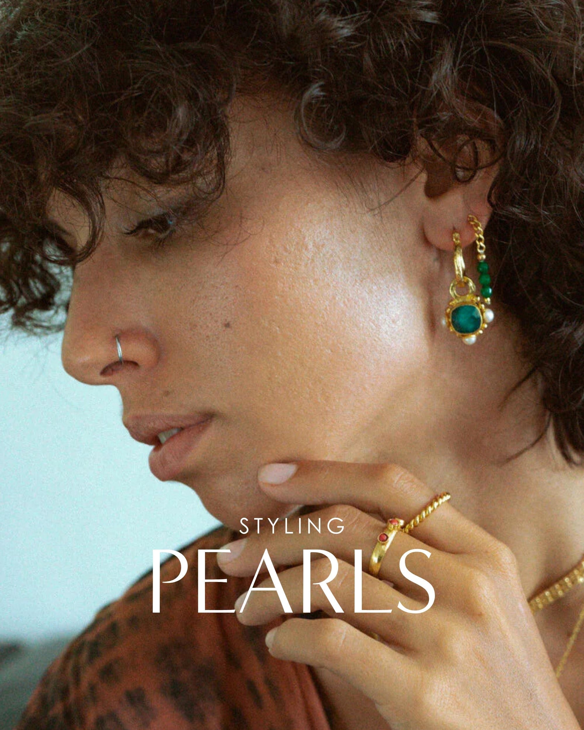 How to Style Gold Pearl Drop Earrings