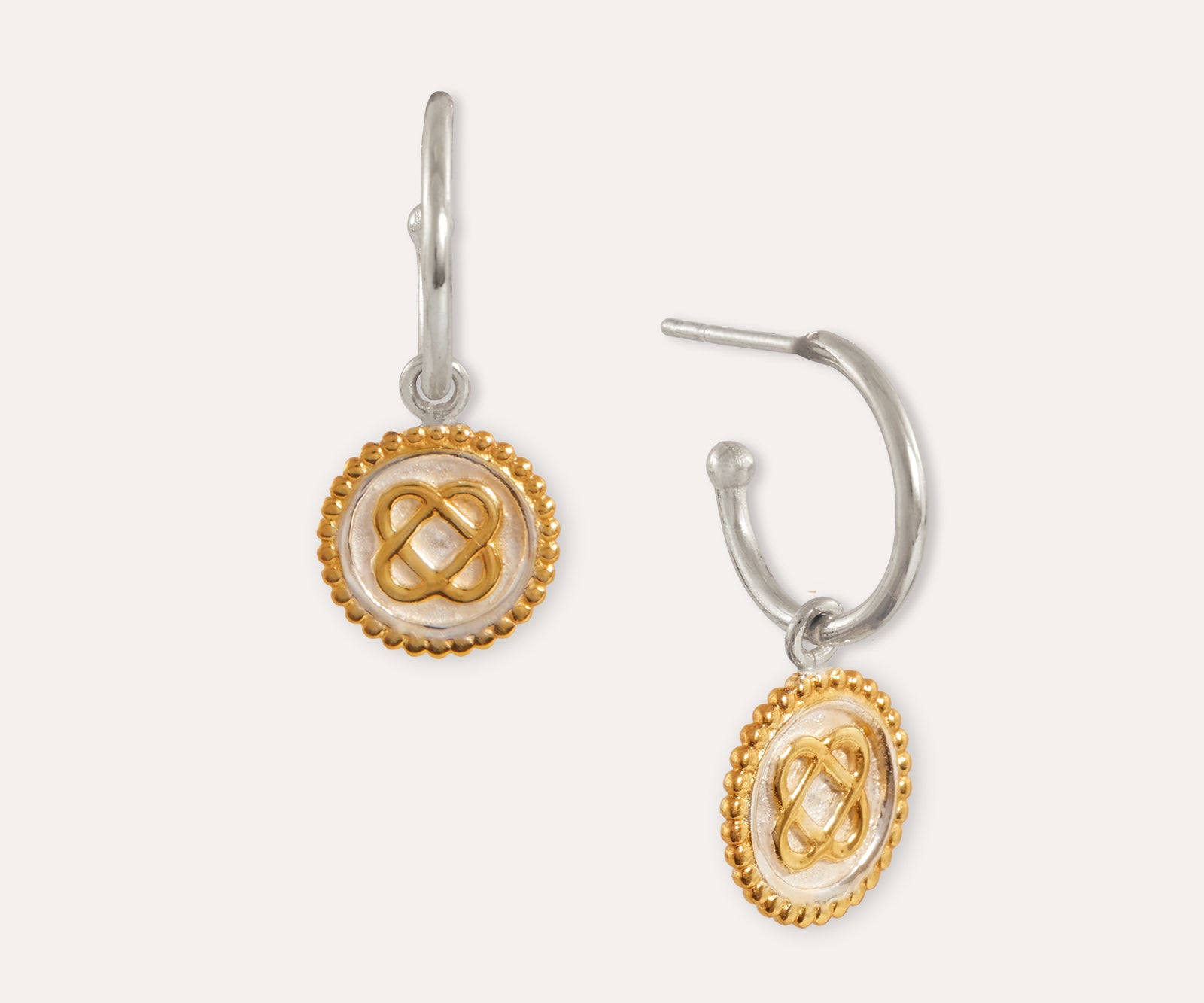 Eternity Two Tone Silver Hoop Earrings | Sustainable Jewellery by Ottoman Hands