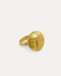 Moon Face Gold Ring | Sustainable Jewellery by Ottoman Hands