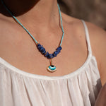 Adira Blue Porcelain Evil Eye Beaded Necklace | Sustainable Jewellery by Ottoman Hands