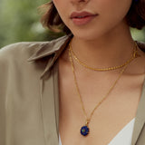 Soraya Lapis and Malachite Flower Pendant Necklace | Sustainable Jewellery by Ottoman Hands