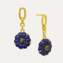 Soraya Lapis and Malachite Flower Drop Chain Earrings | Sustainable Jewellery by Ottoman Hands