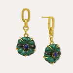 Soraya Malachite and Lapis Flower Drop Earrings | Sustainable Jewellery by Ottoman Hands
