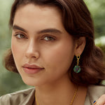 Soraya Malachite and Lapis Flower Drop Earrings | Sustainable Jewellery by Ottoman Hands