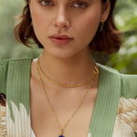 Soraya Lapis and Malachite Flower Pendant Necklace | Sustainable Jewellery by Ottoman Hands