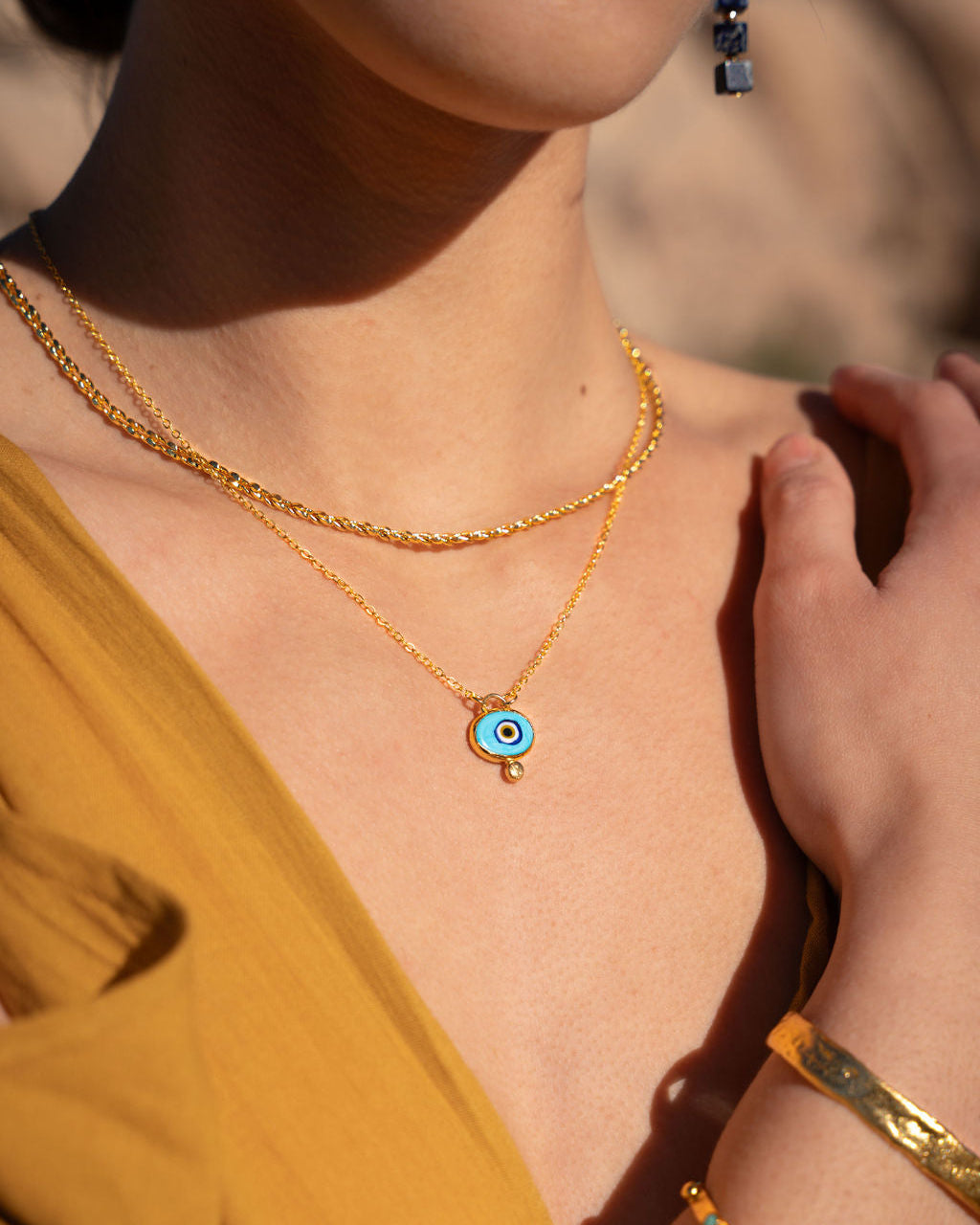 Alara Blue Evil Eye Pendant Necklace | Sustainable Jewellery by Ottoman Hands
