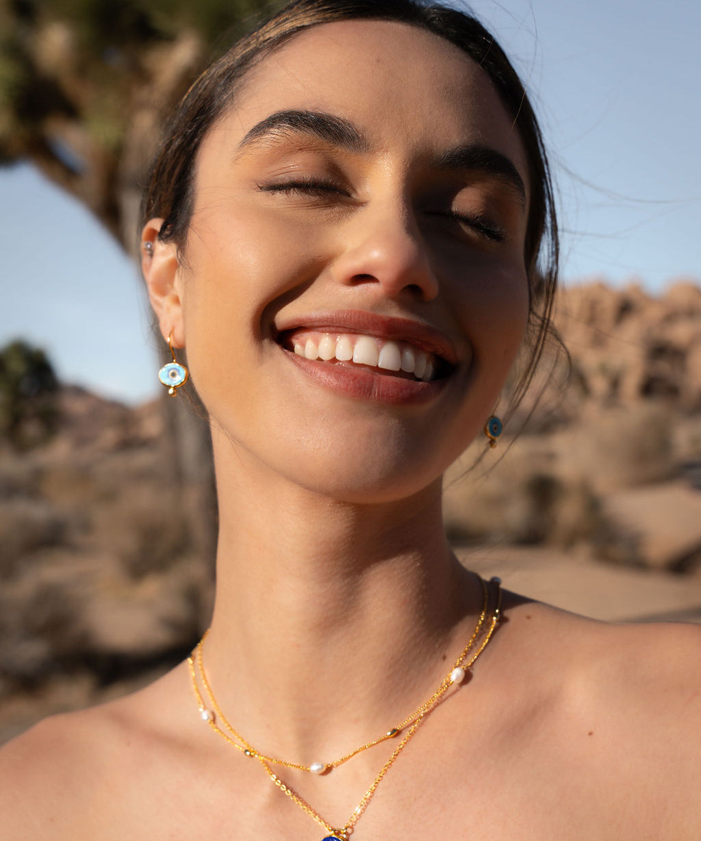 Alara Navy Evil Eye Pendant Necklace | Sustainable Jewellery by Ottoman Hands