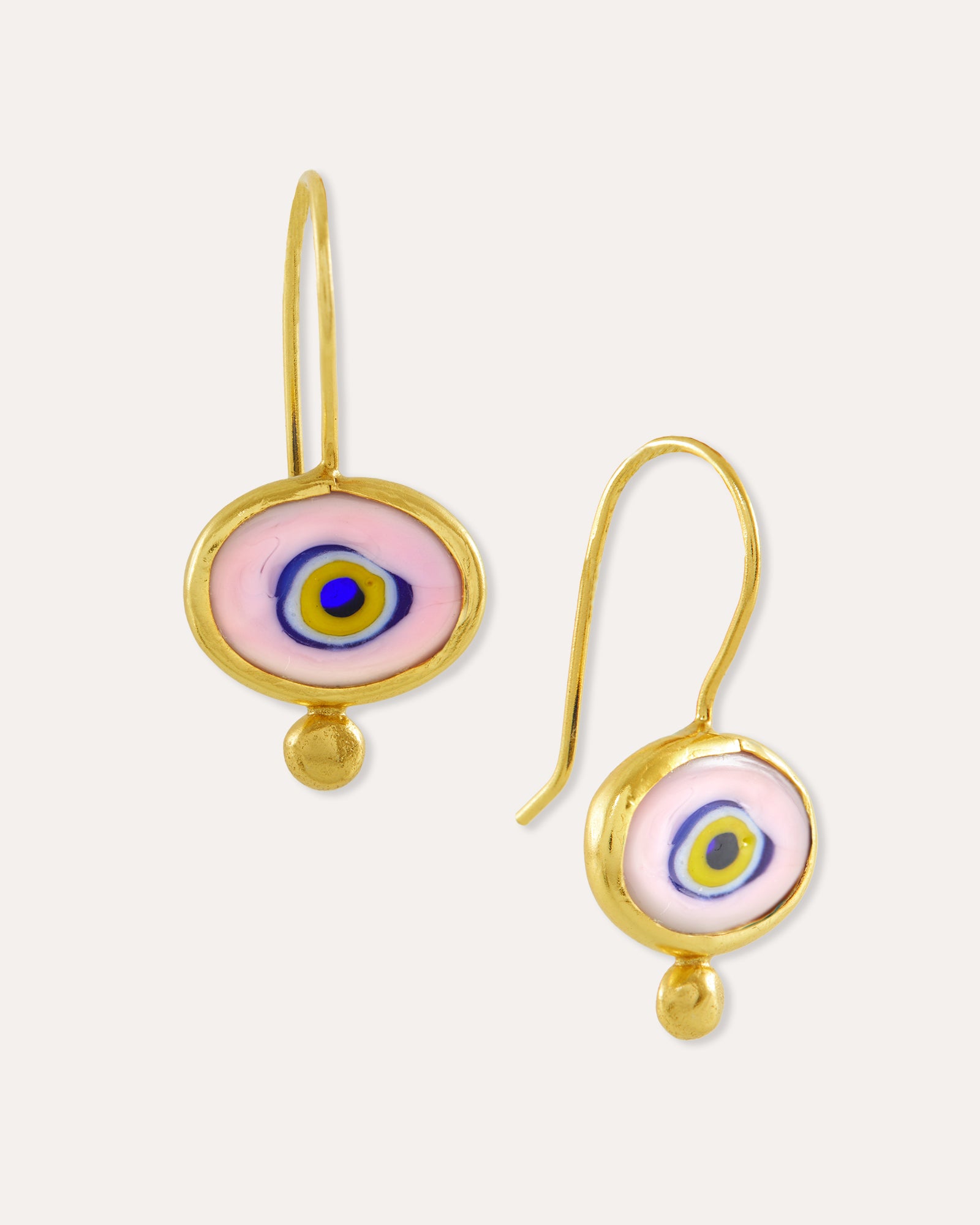 Alara Pink Evil Eye Drop Earrings | Sustainable Jewellery by Ottoman Hands