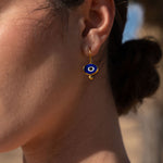 Alara Navy Evil Eye Drop Earrings | Sustainable Jewellery by Ottoman Hands