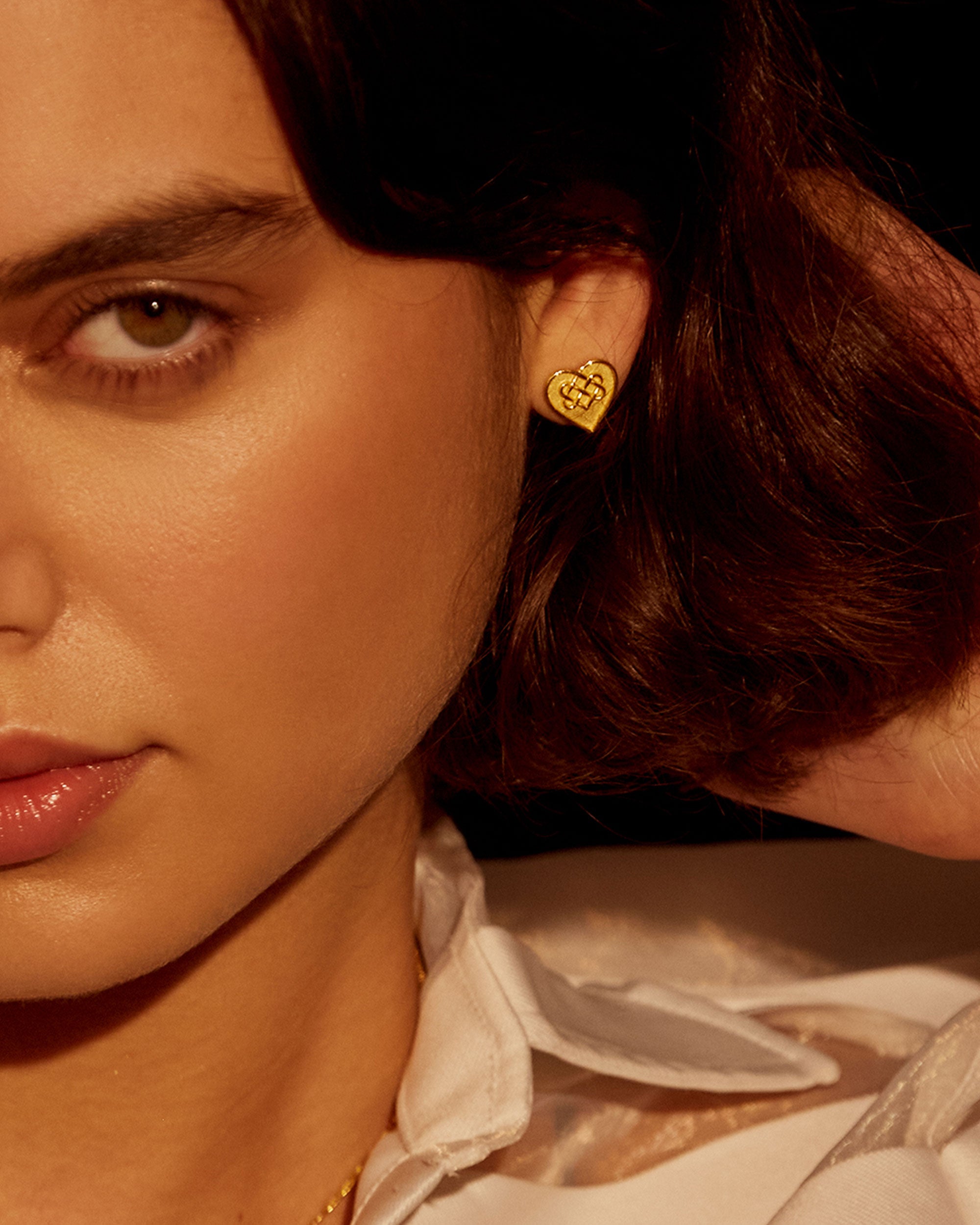 Infinity Love Knot Stud Gold Earrings | Sustainable Jewellery by Ottoman Hands