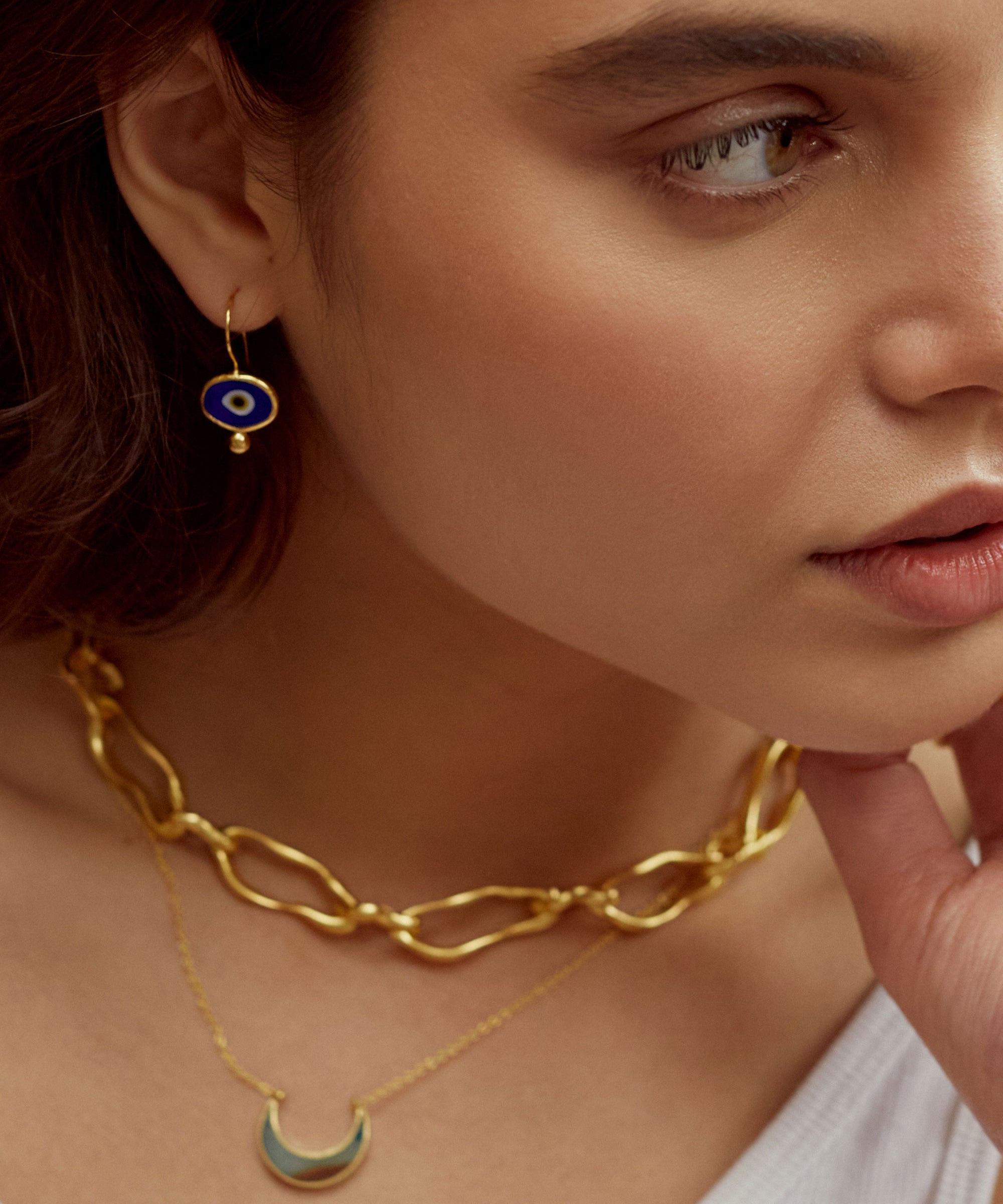 Alara Navy Evil Eye Drop Earrings | Sustainable Jewellery by Ottoman Hands