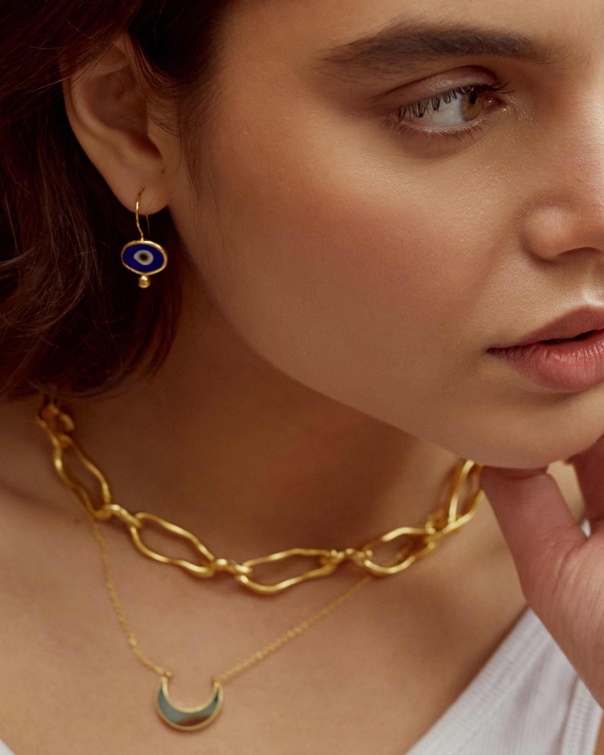 Alara Navy Evil Eye Drop Earrings | Sustainable Jewellery by Ottoman Hands