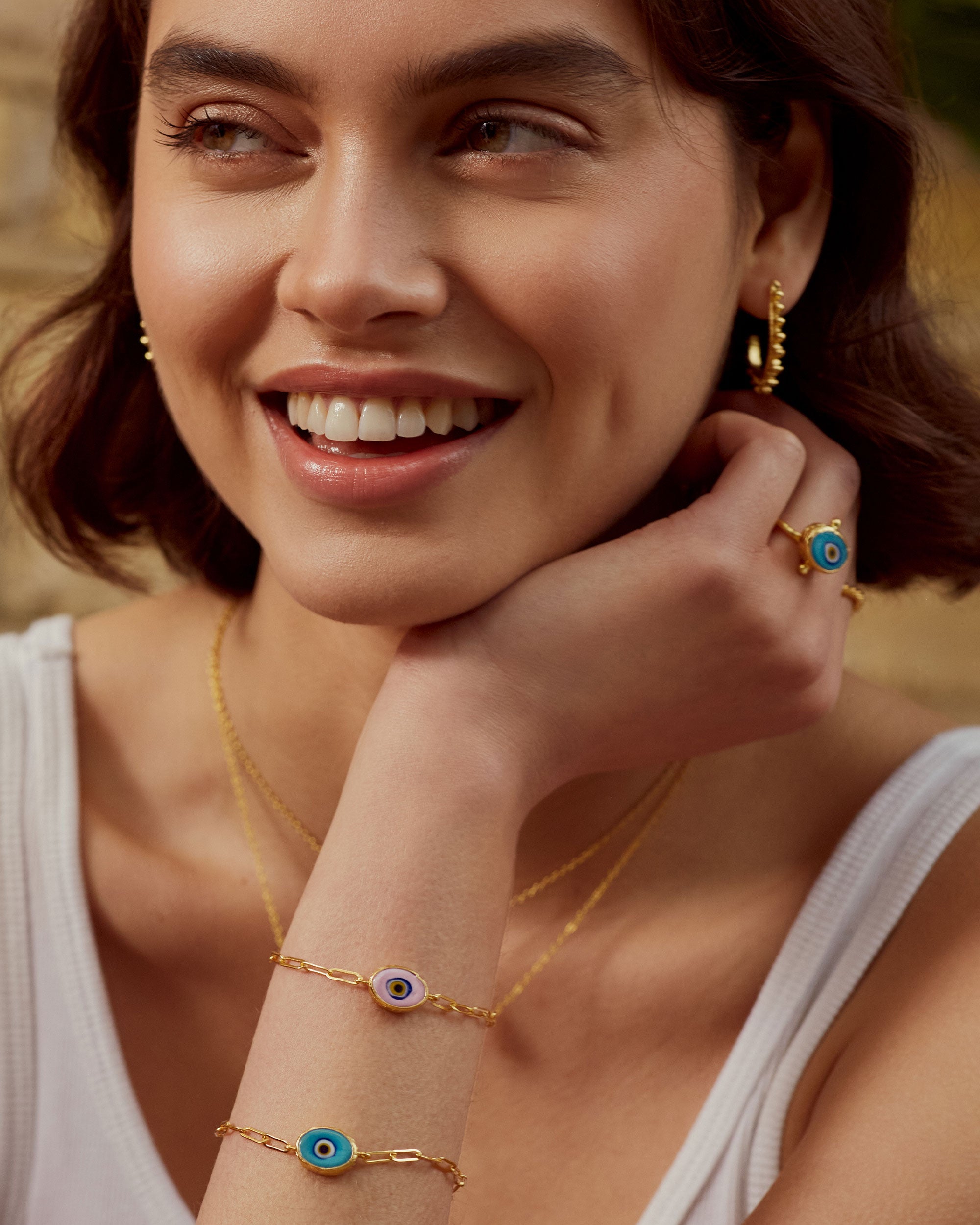 Alara Pink Evil Eye Bracelet | Sustainable Jewellery by Ottoman Hands