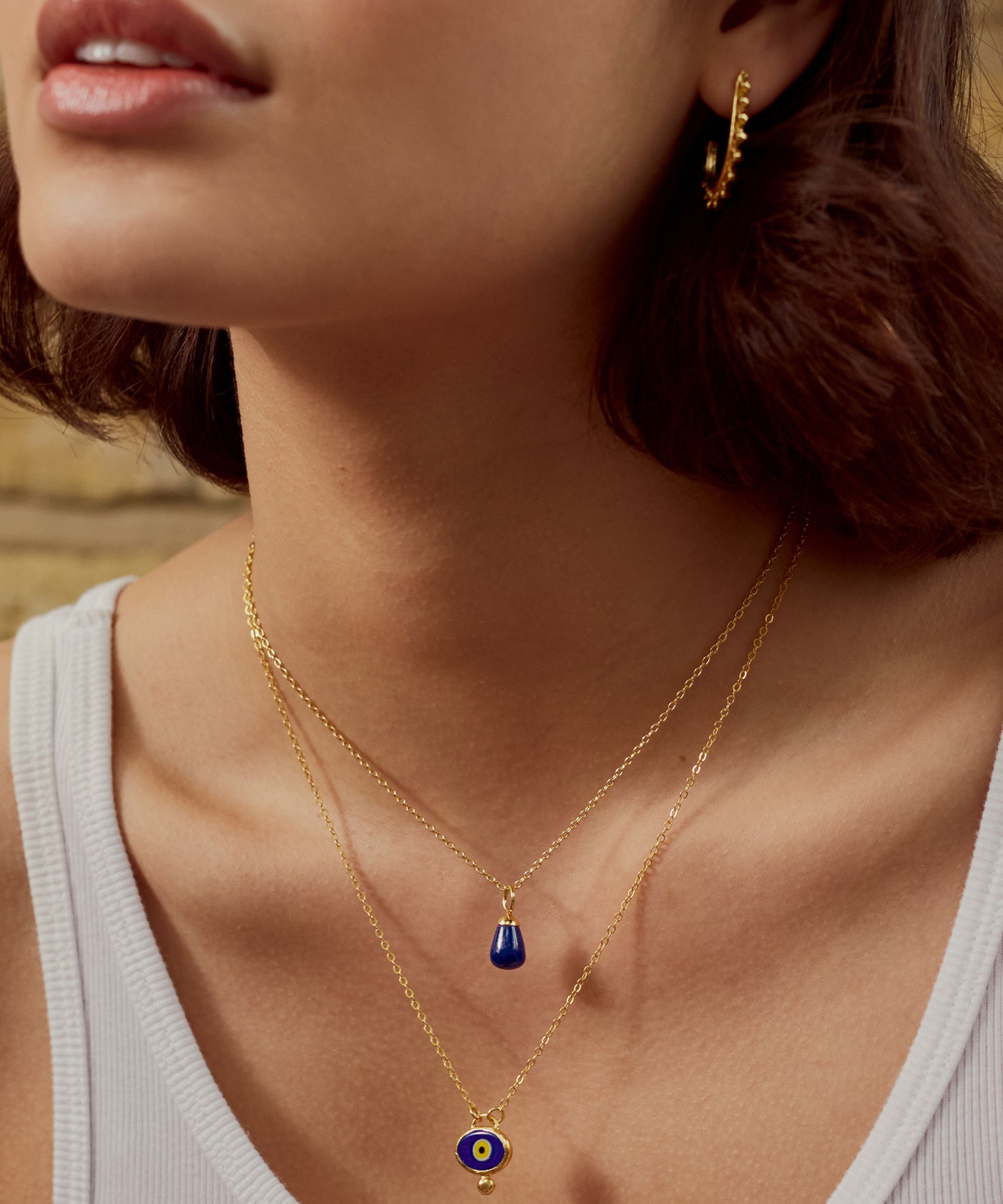 Alara Navy Evil Eye Pendant Necklace | Sustainable Jewellery by Ottoman Hands