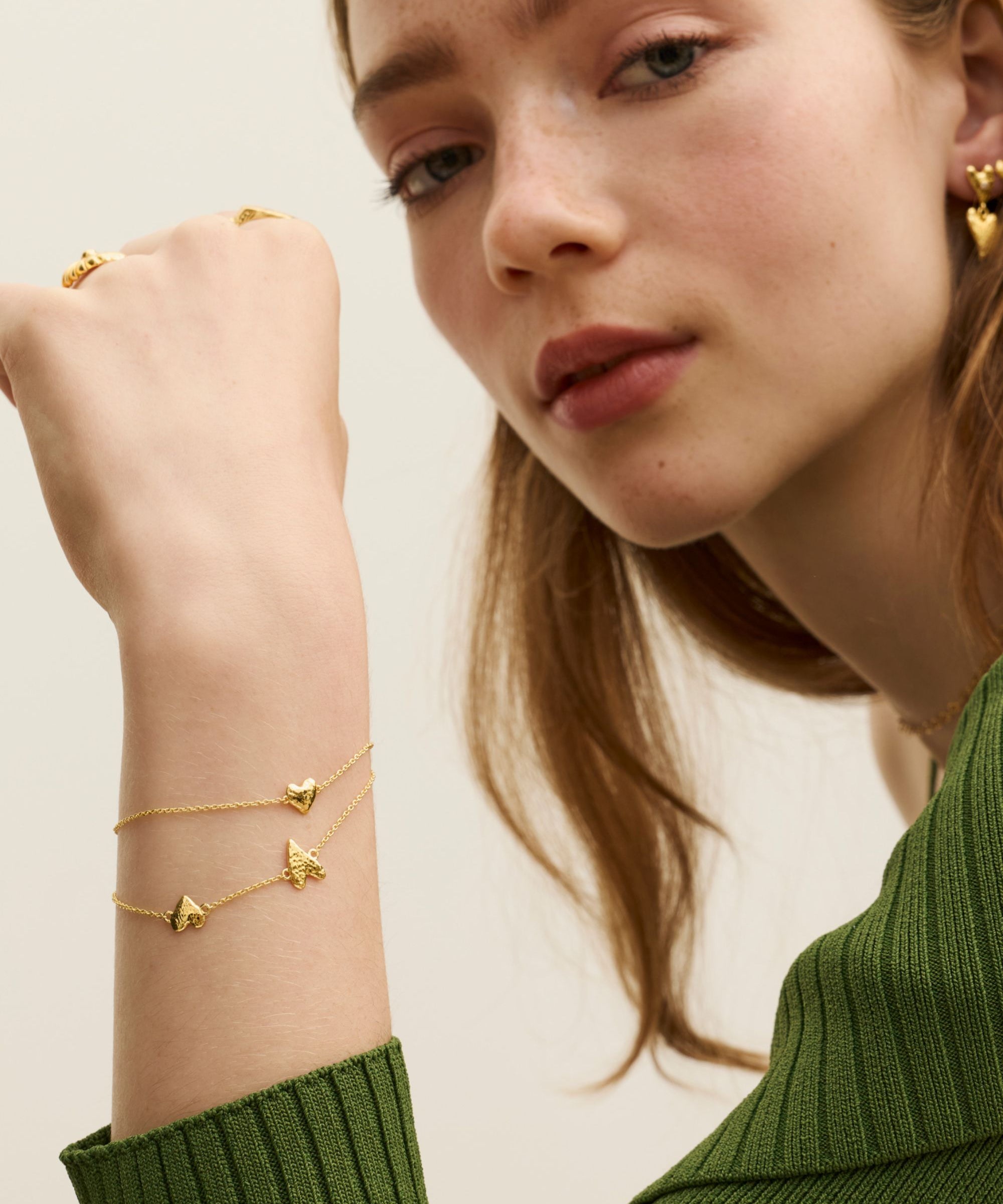 Single Heart Chain Bracelet | Sustainable Jewellery by Ottoman Hands