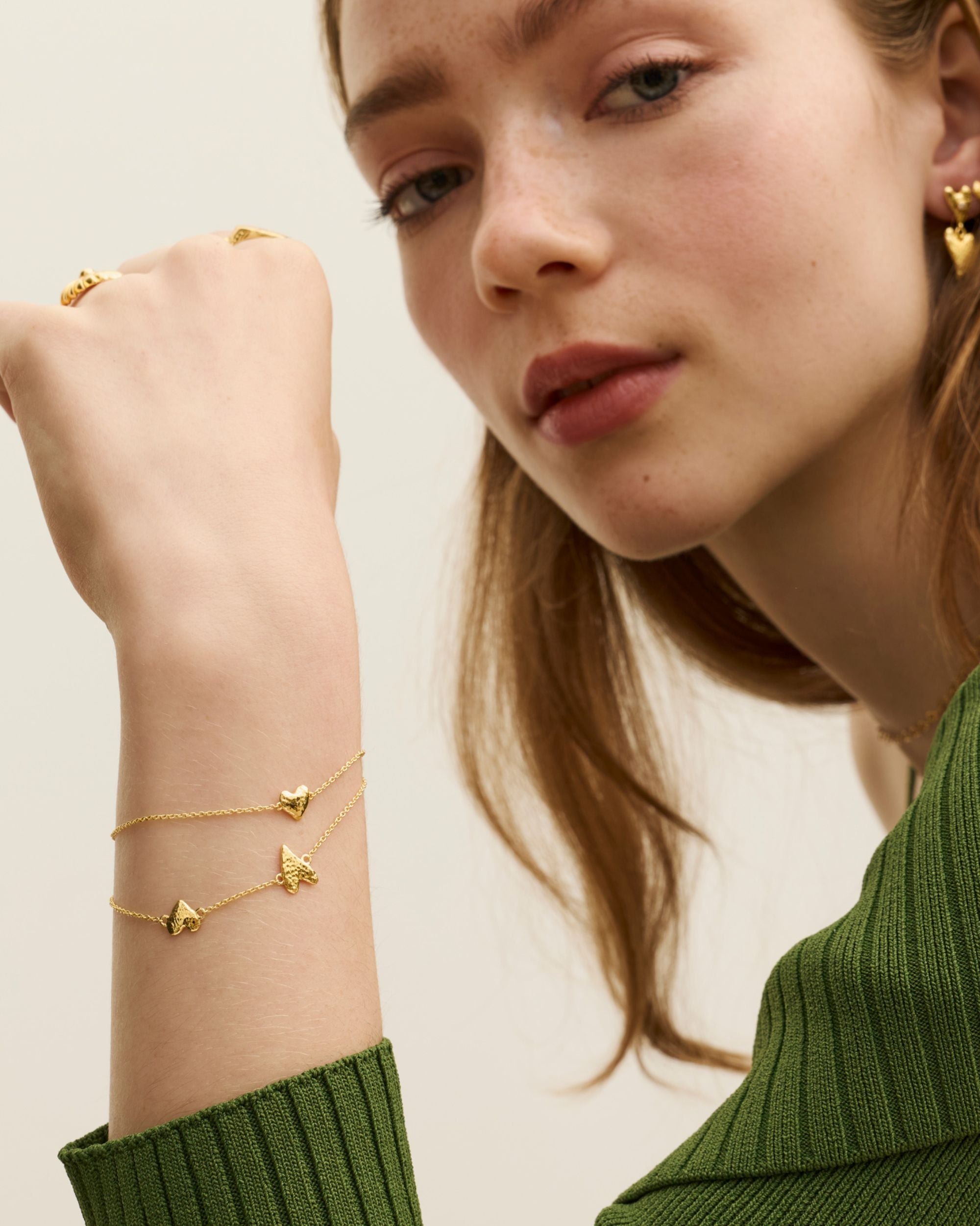 Single Heart Chain Bracelet | Sustainable Jewellery by Ottoman Hands