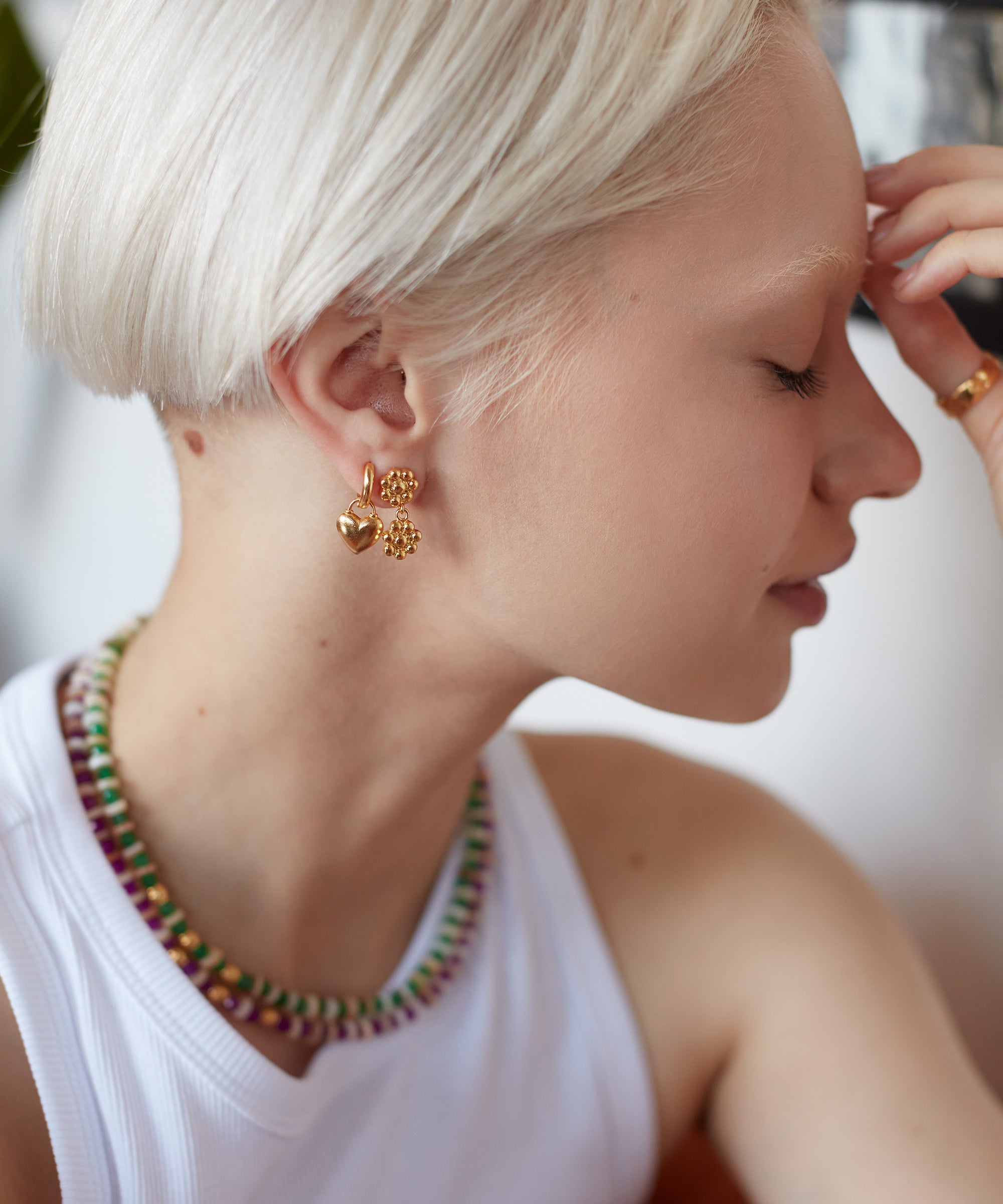 Niko Heart Huggie Earrings | Sustainable Jewellery by Ottoman Hands