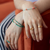 June Turquoise Beaded Stacking Ring | Sustainable Jewellery by Ottoman Hands