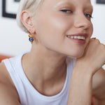 Lina Evil Eye Navy Drop Earrings | Sustainable Jewellery by Ottoman Hands
