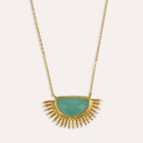 Sunrise Aqua Chalcedony Pendant Necklace