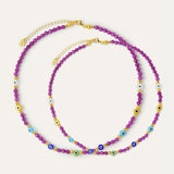 Clara Evil Eye Beaded Necklace - Mother & Child Set | Sustainable Jewellery by Ottoman Hands