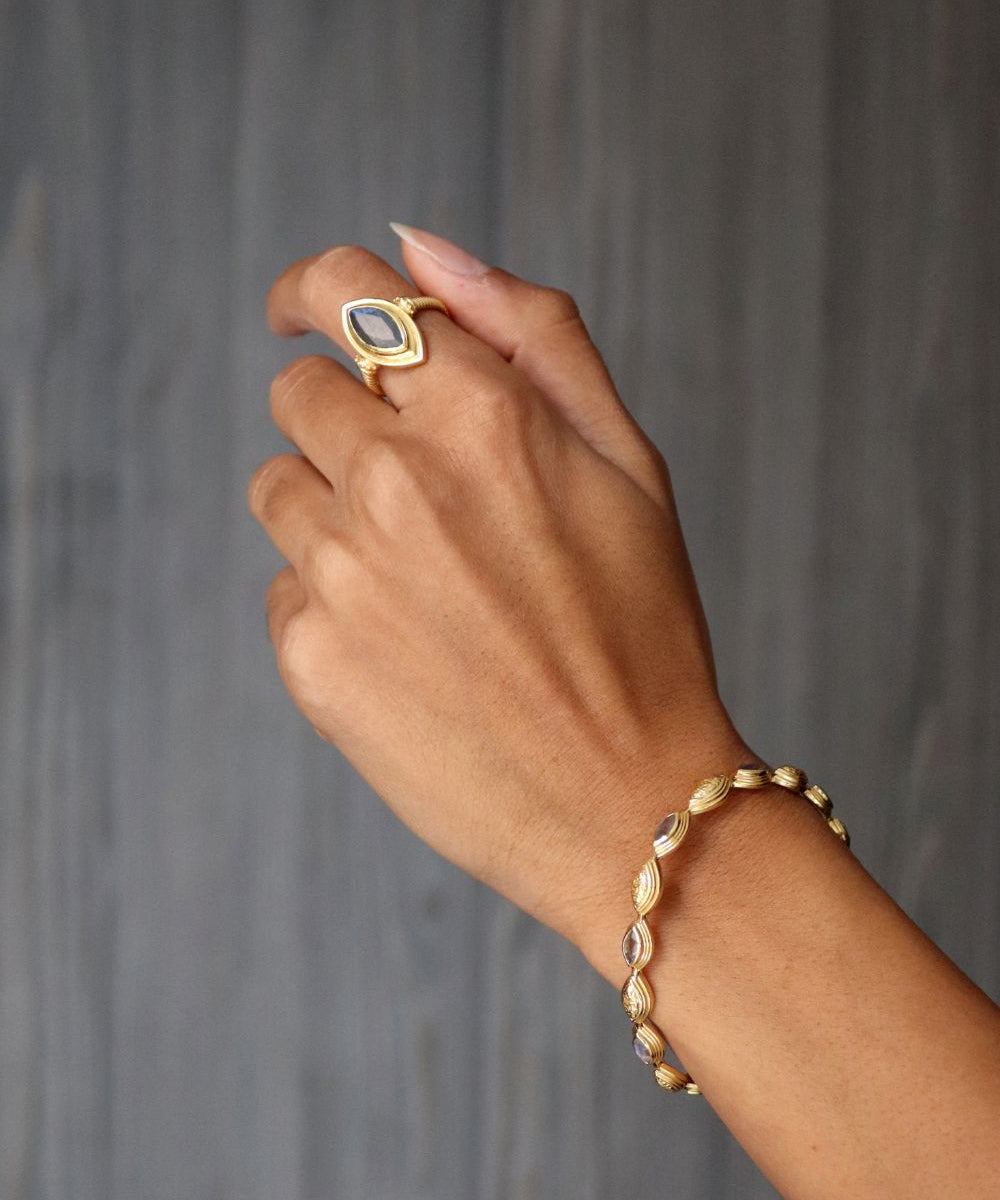 Marquise Labradorite Stacking Ring