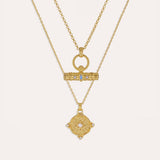 T-Bar & Shield Talisman Necklace Set