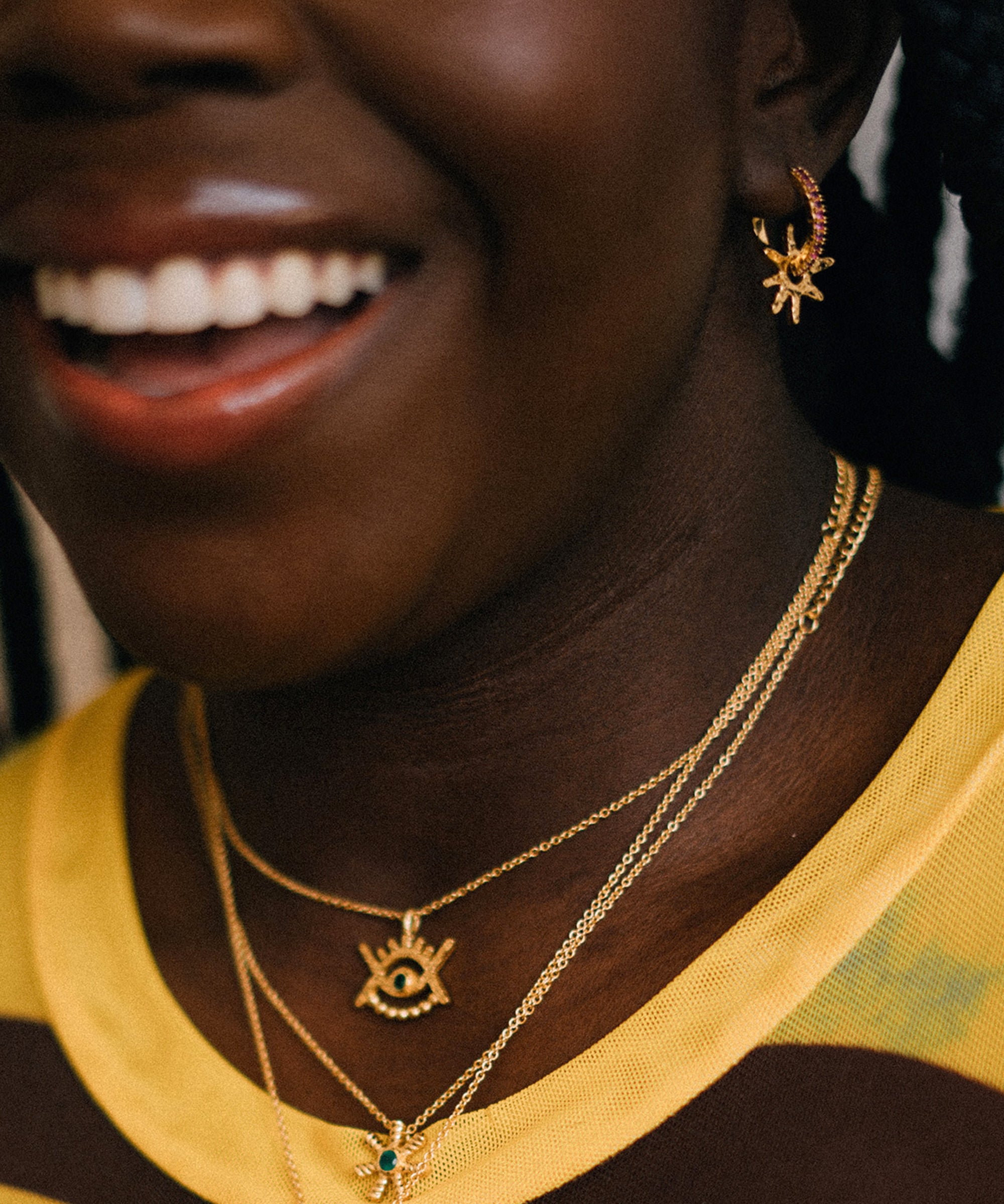 Stephanie Yeboah Nsoromma Star Hoop Earrings - Red | Sustainable Jewellery by Ottoman Hands