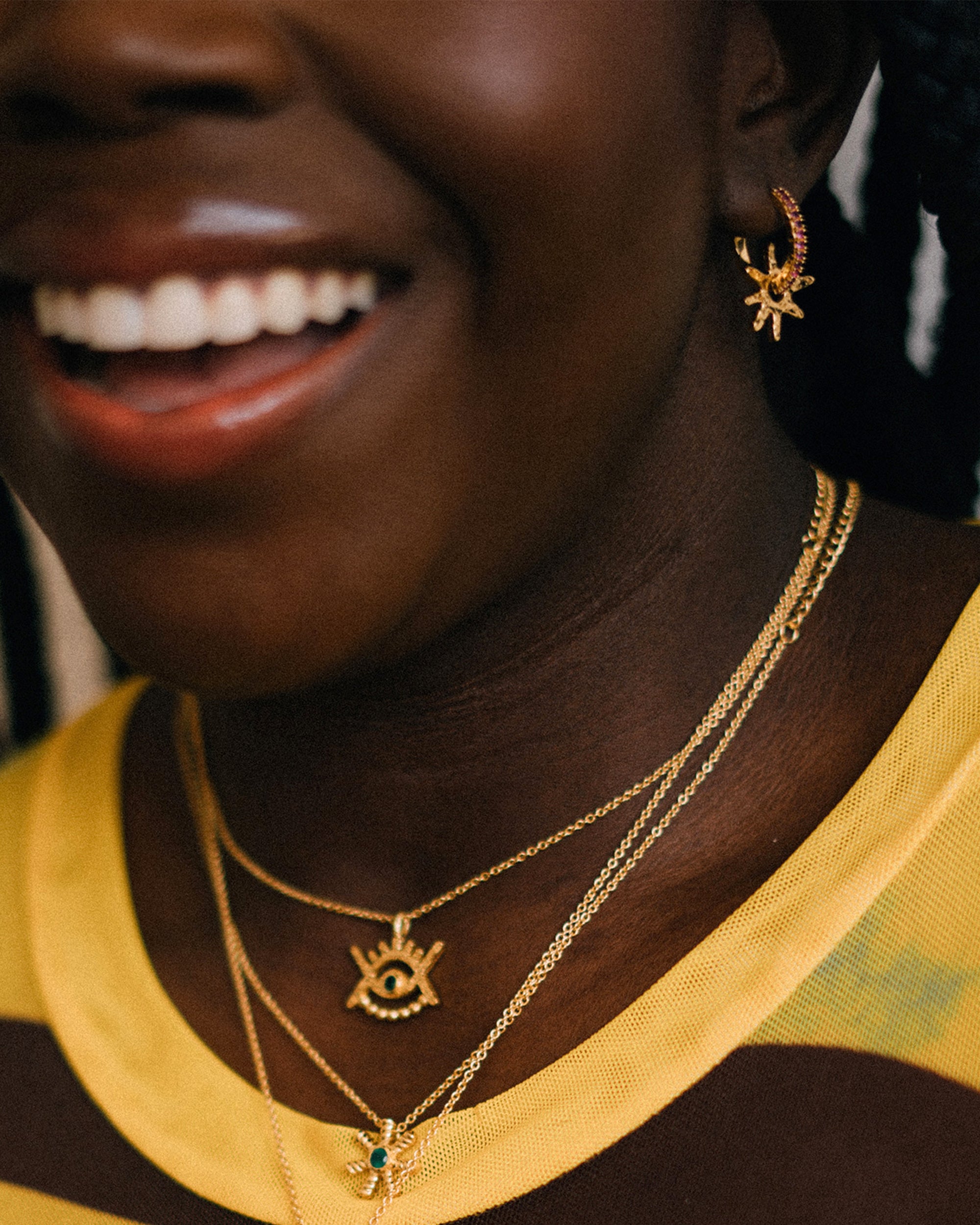 Stephanie Yeboah Nsoromma Star Hoop Earrings - Red | Sustainable Jewellery by Ottoman Hands