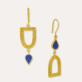 Ghatra Lapis Asymetrical Drop Earrings | Sustainable Jewellery by Ottoman Hands