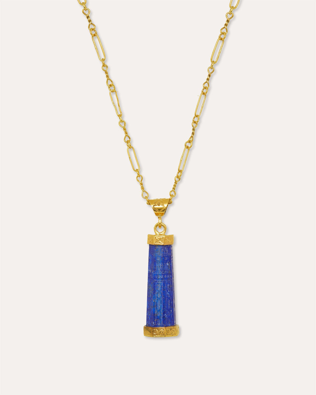 Minar Lapis Handcarved Pendant Necklace
