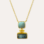Nerissa Labradorite and Aqua Chalcedony Pendant Necklace | Sustainable Jewellery by Ottoman Hands