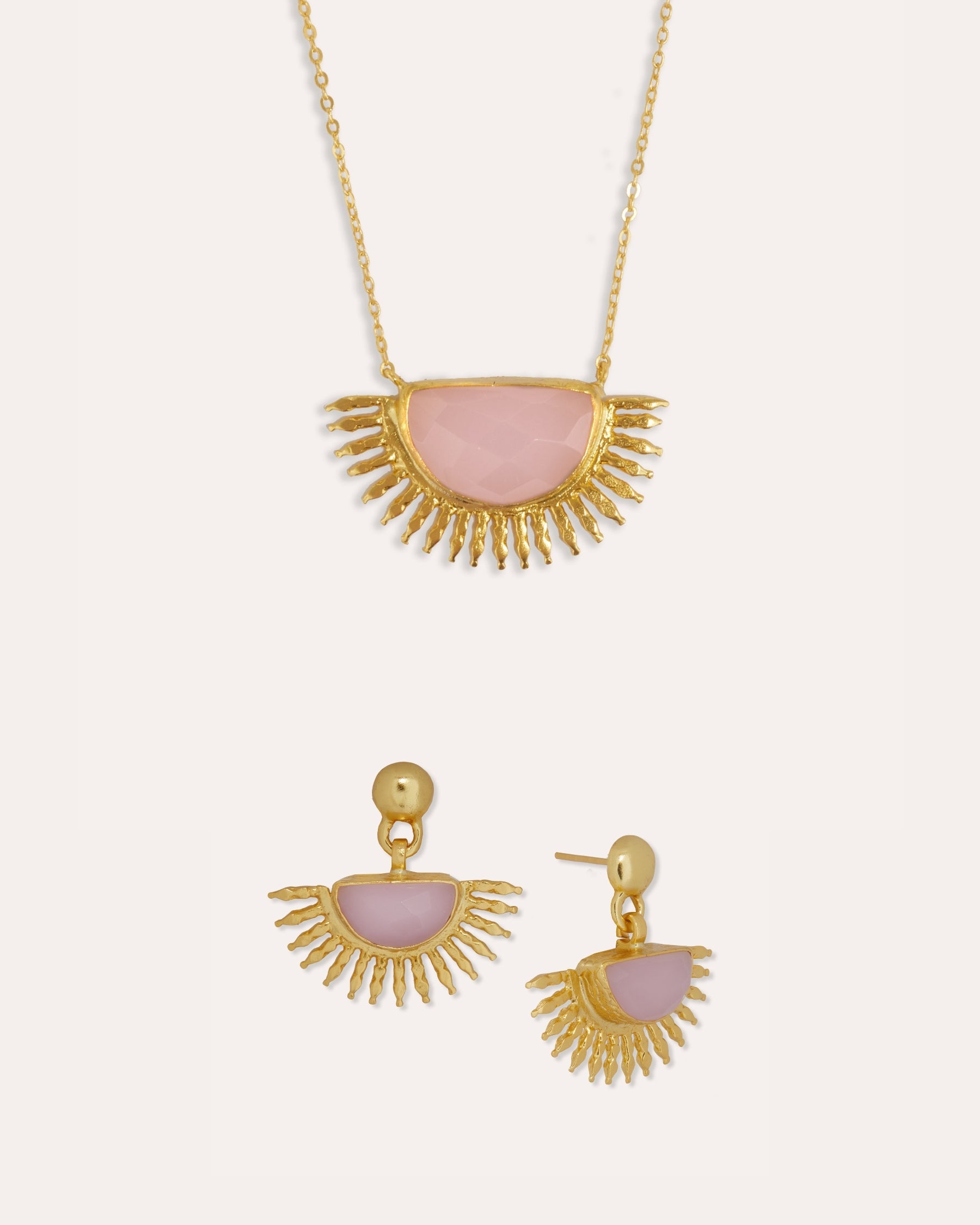 Sunrise Rose Quartz Set | Sustainable Jewellery by Ottoman Hands