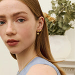 Double Heart Drop Stud Earrings | Ottoman Hands Jewellery