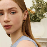 Double Heart Drop Stud Earrings | Ottoman Hands Jewellery