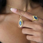 Marquise Labradorite Pendant Necklace | Sustainable Jewellery by Ottoman Hands