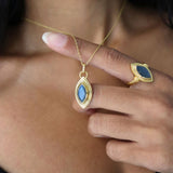 Marquise Labradorite Pendant Necklace