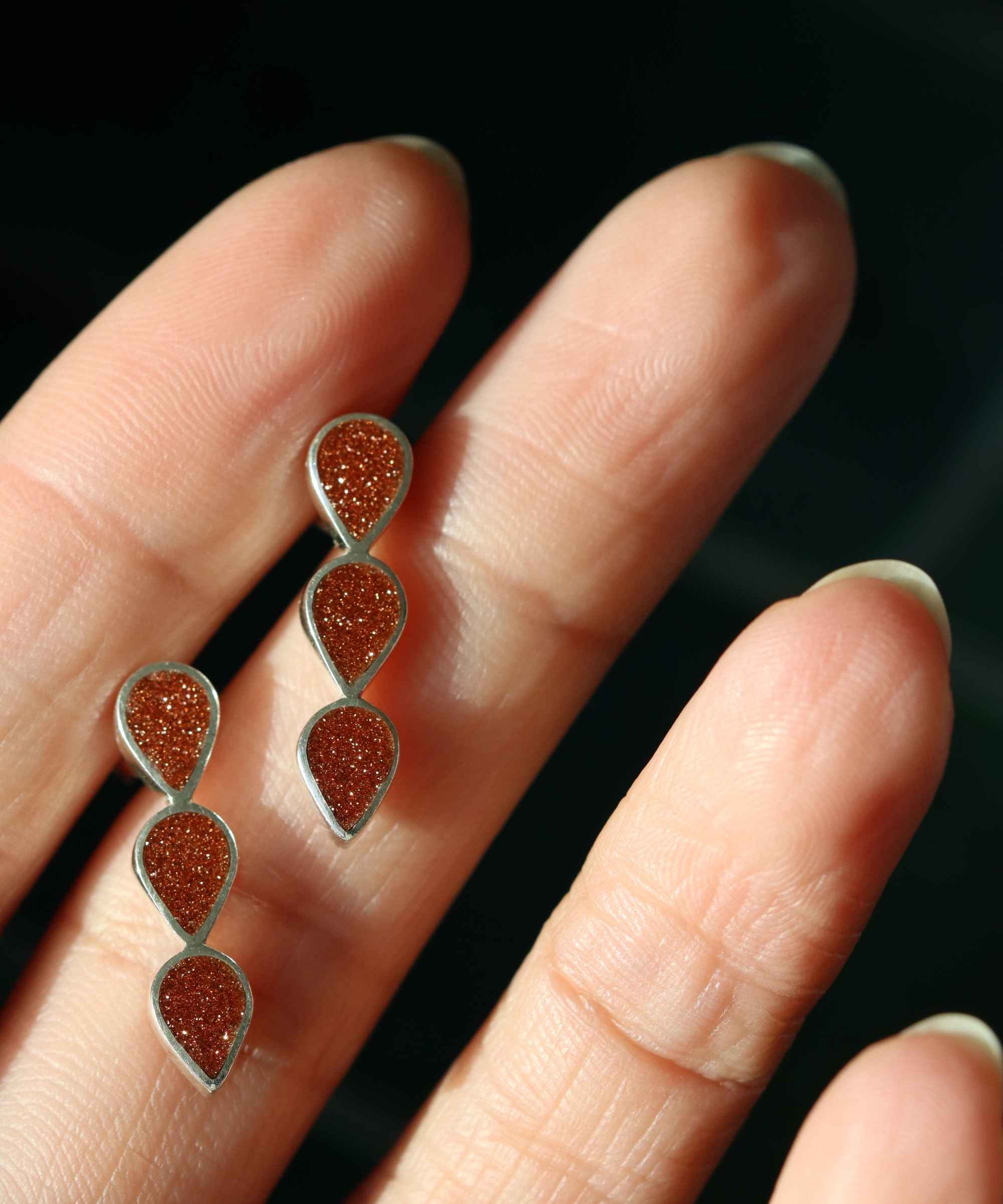 Aventurine Stud Earrings | Sustainable Jewellery by Ottoman Hands