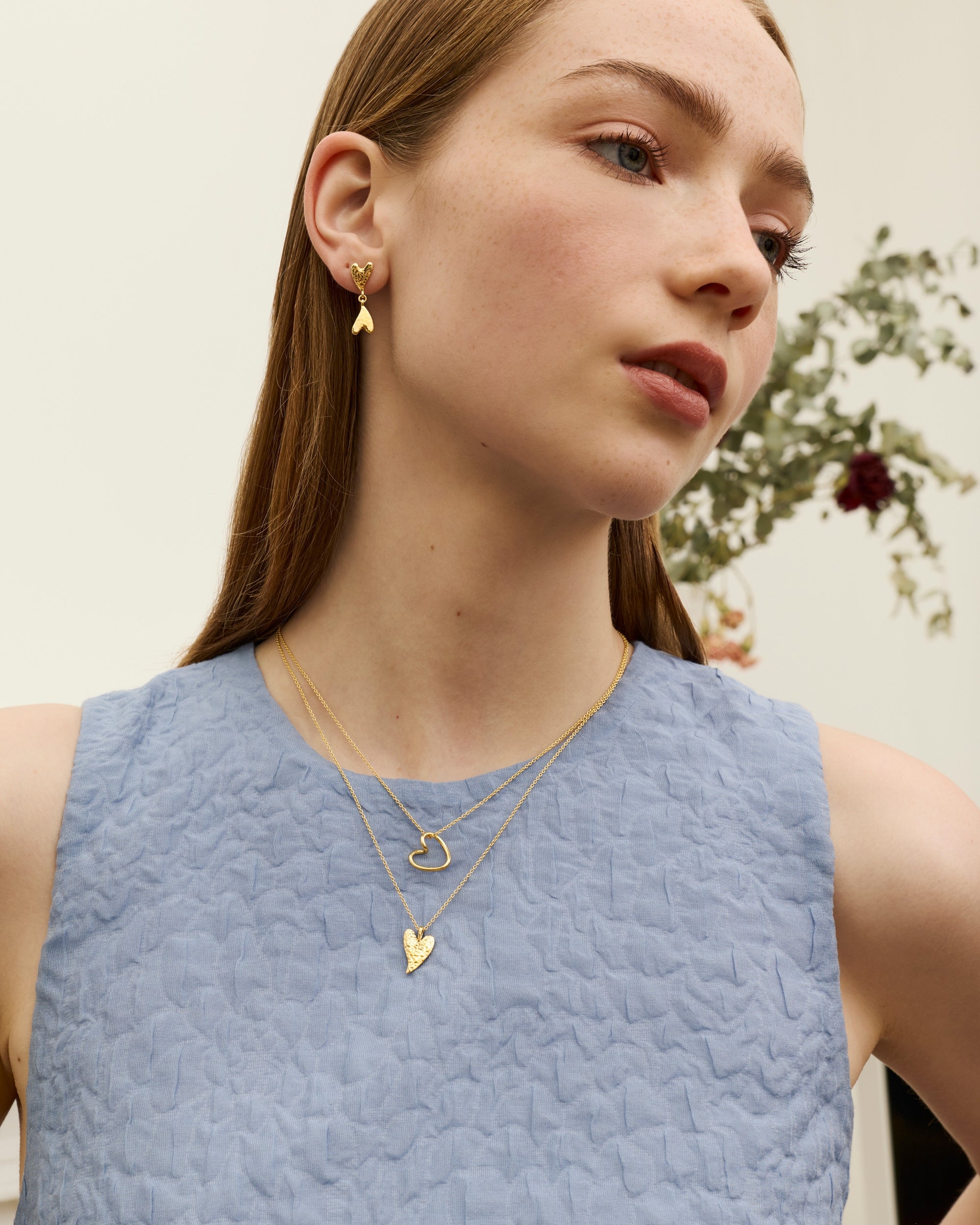 Hammered Heart Pendant Necklace | Ottoman Hands Jewellery
