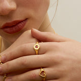 Garnet Heart Stacking Ring | Ottoman Hands Jewellery