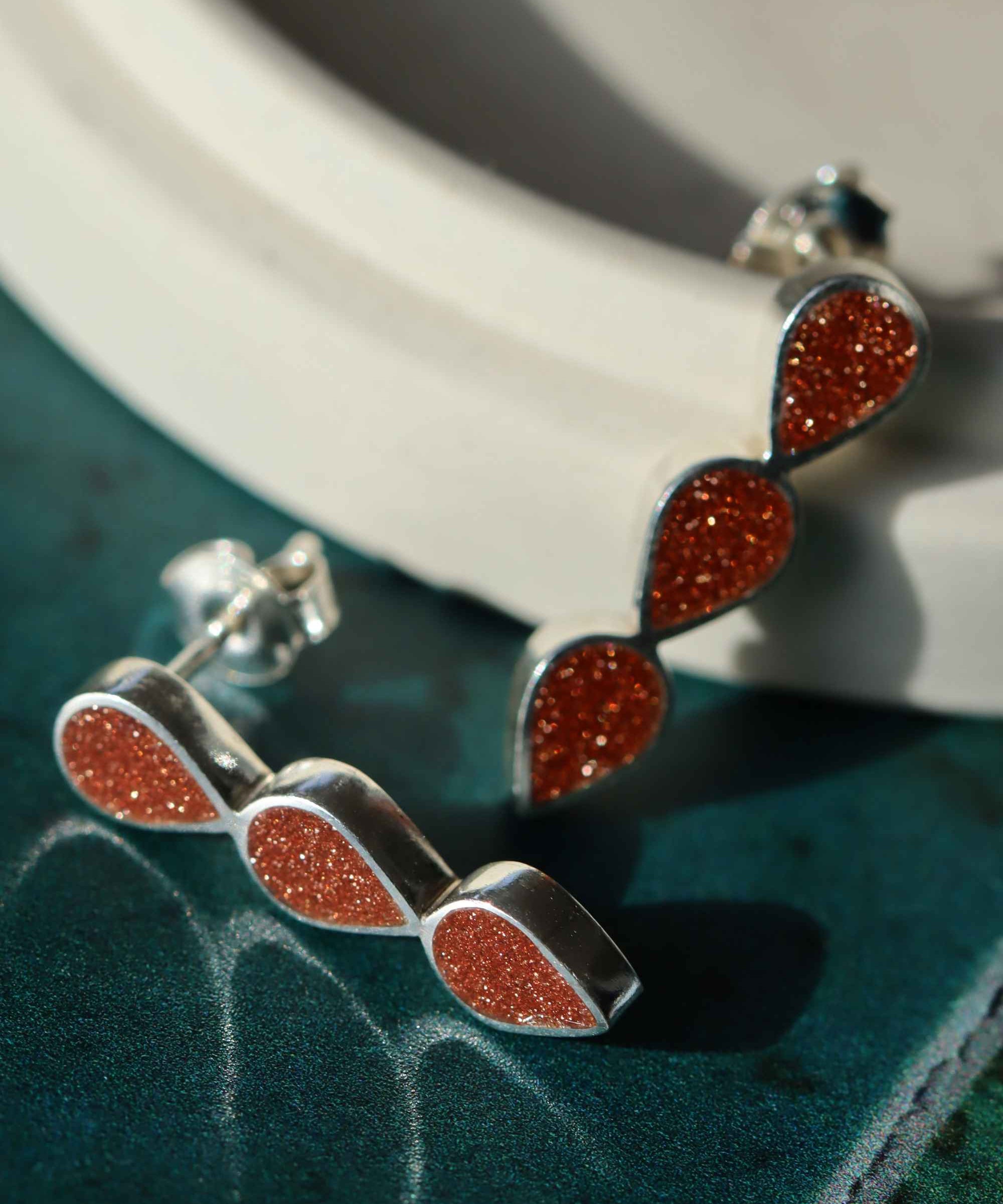 Aventurine Stud Earrings | Sustainable Jewellery by Ottoman Hands