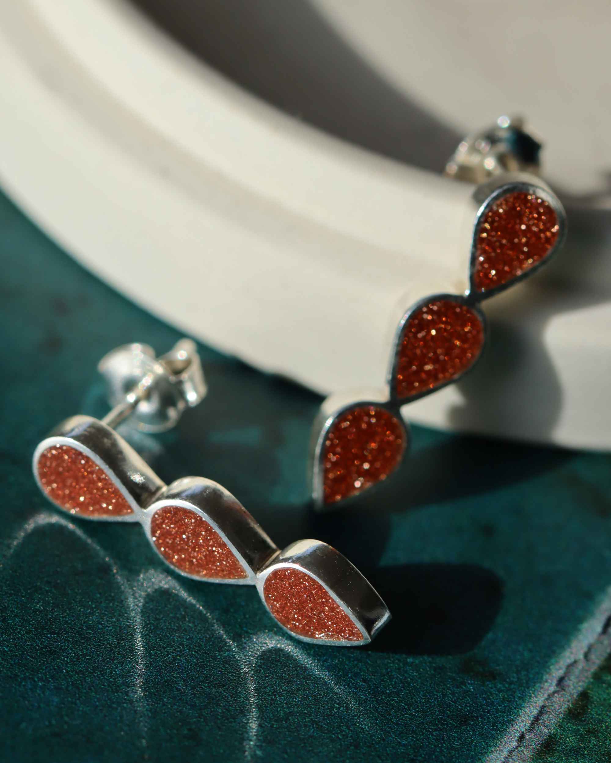 Aventurine Stud Earrings | Sustainable Jewellery by Ottoman Hands