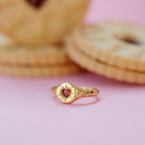 Garnet Heart Stacking Ring | Ottoman Hands Jewellery