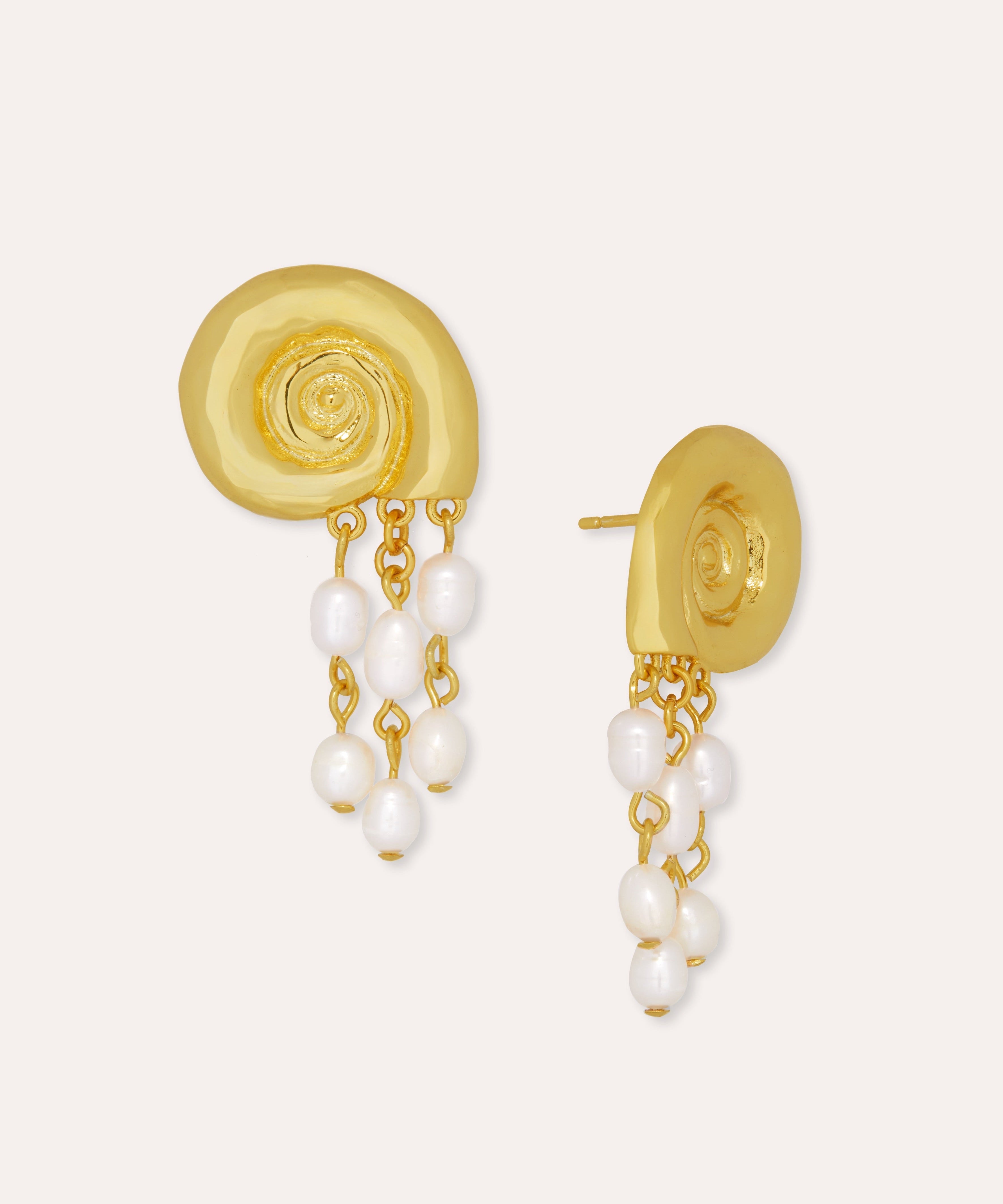 Waterproof Shell Pearl Beaded Stud Earrings | Sustainable Jewellery by Ottoman Hands