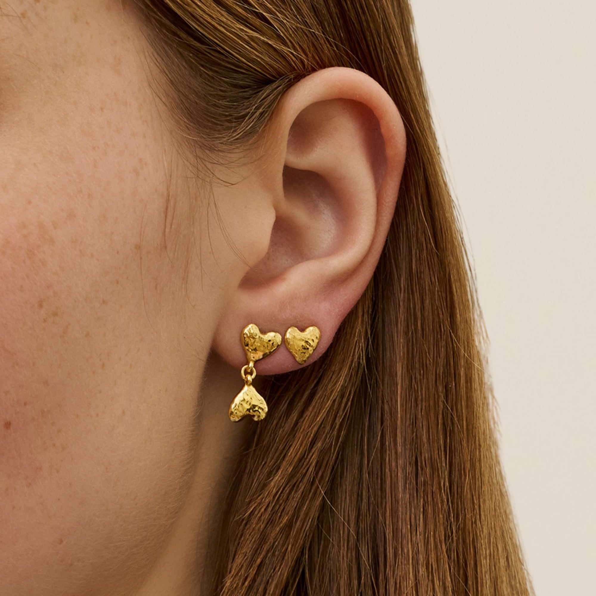 Hammered Heart Stud Earrings | Sustainable Jewellery by Ottoman Hands
