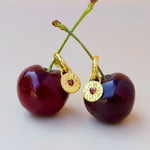 Garnet Heart Huggie Earrings