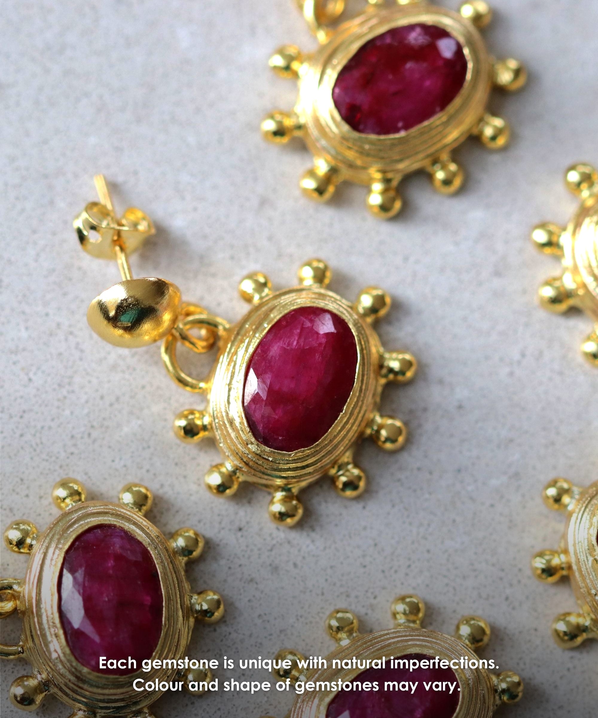 Zand Ruby Drop Earrings | Sustainable Jewellery by Ottoman Hands